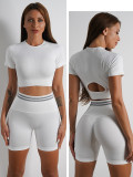 Breathable Yoga Hot Pants and Short Sleeve T-Shirt Set