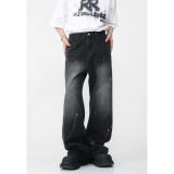 Loose Straight Personality Spray-Painted Jeans for Men