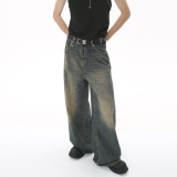 Men's Retro Harbor Style Loose Wide-Leg Denim Pants
