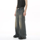 Men's Retro Harbor Style Loose Wide-Leg Denim Pants