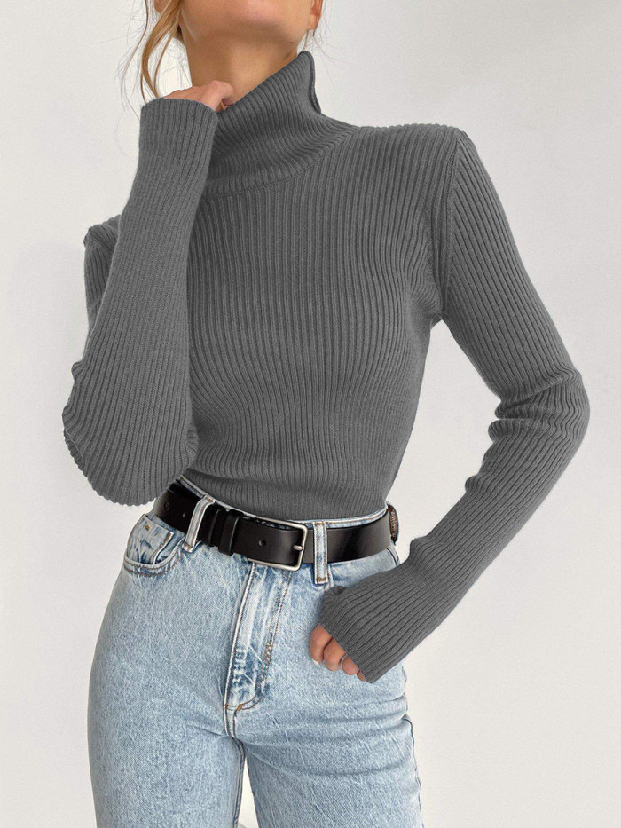 Autumn/Winter Layer Slim Fit High Neck Knit Base Sweater