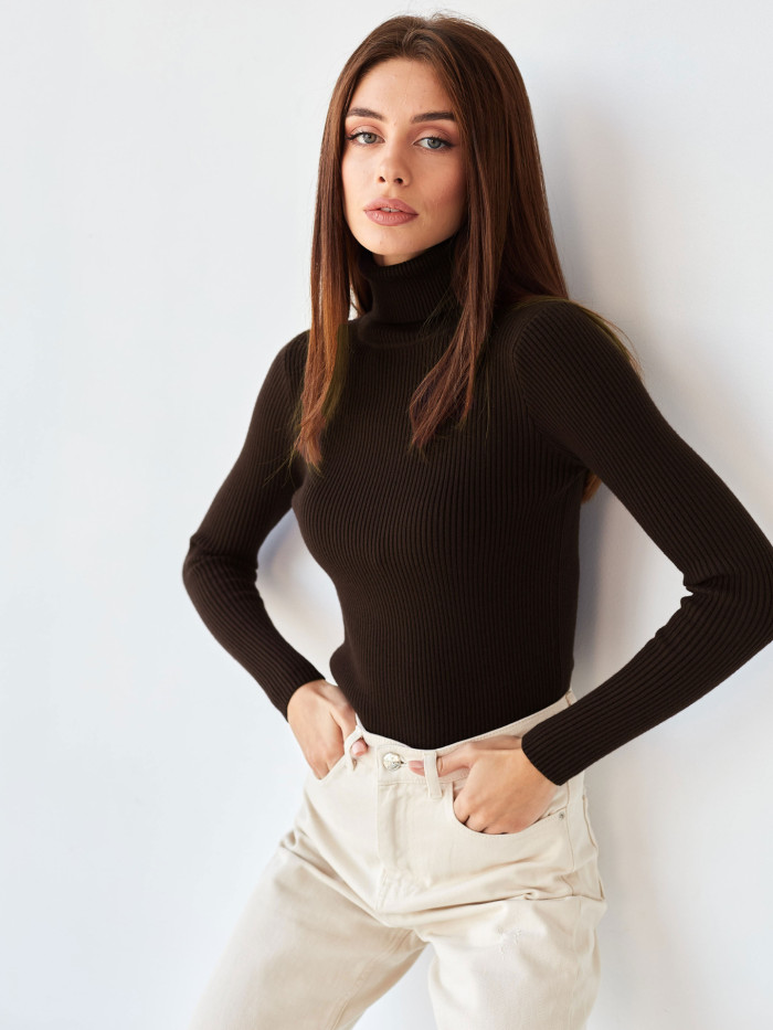 European-style High-necked Knitted Sweater for Women