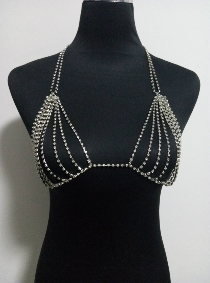 Sparkling Diamond Chain Unique Multi-Layered Bikini Chest Chain