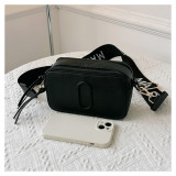 Wide Shoulder Strap Color Clash Mini Square Bag