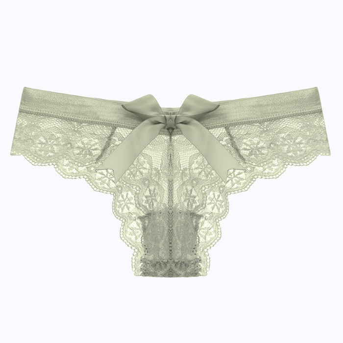 Sexy Low-Rise Pure Temptation Lace Panties with Cute Bow