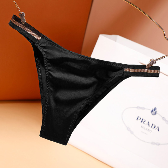 Women's Seamless Underwear  Ice Silk Bikini with Cotton Gusset