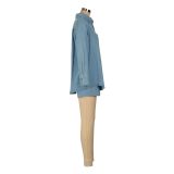 Denim Jacket and Shorts Set