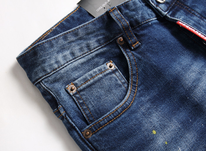 Men's Mid-rise Paint Splatter Slim Fit Jeans