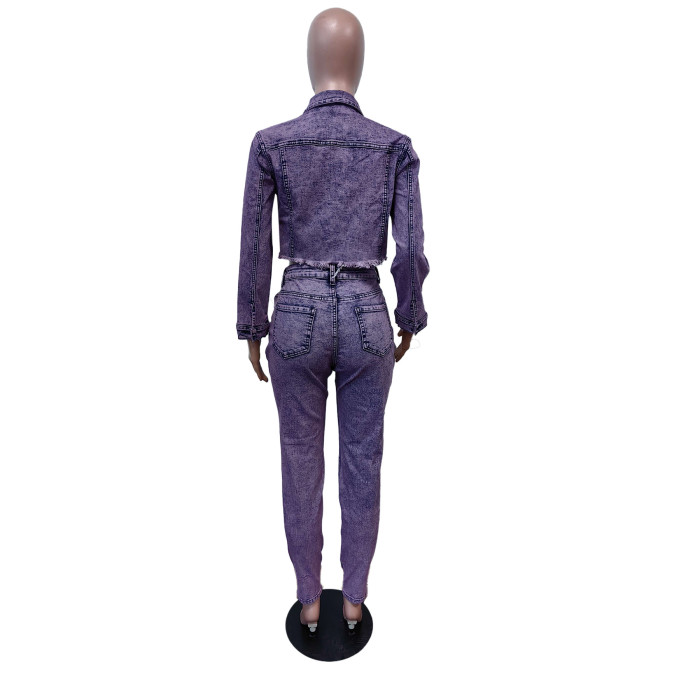 Stretch Denim Suit - Cross-border Fashion Suit