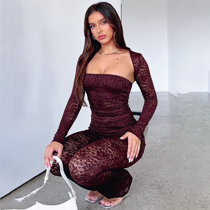Lace Perspective Sexy Girl Pants Set
