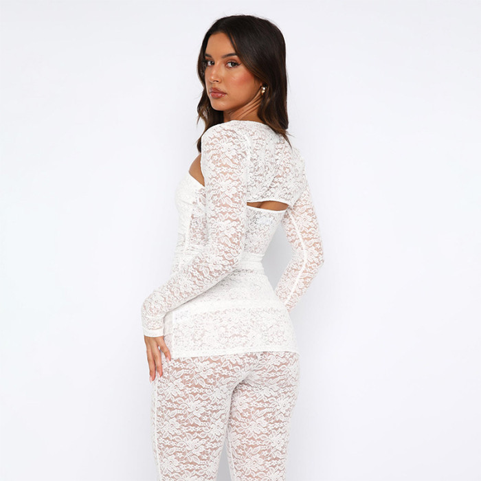 Lace Perspective Sexy Girl Pants Set