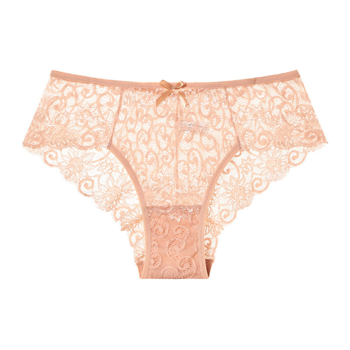High-waisted Breathable Lace and Floral Women's Underwear