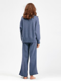 Casual Loose Sweater Wide Leg Pants Long Pants  Knit Two-Piece Set Suit For Women