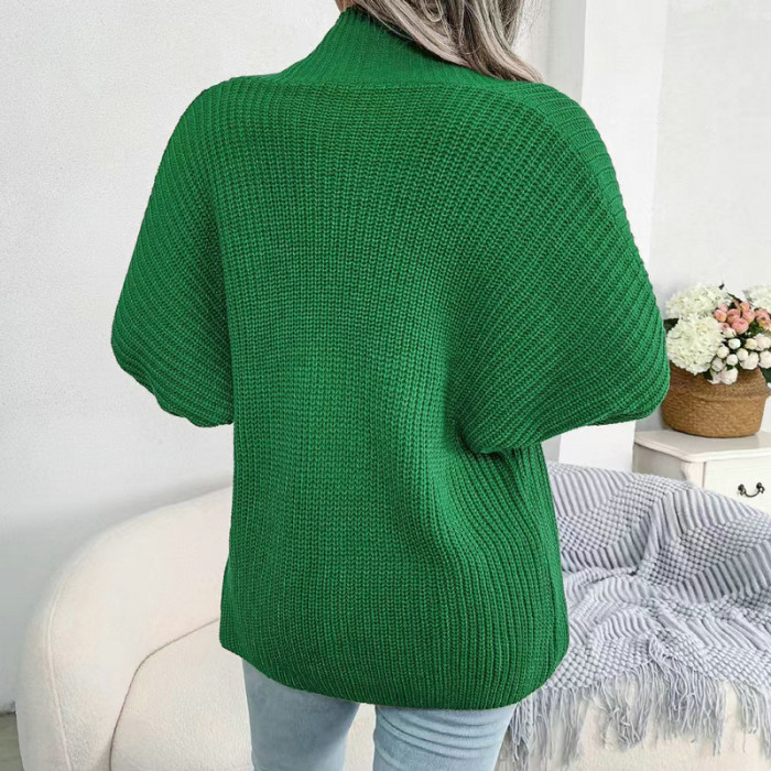 Casual Batwing Long Sleeve Loose Cardigan Knitted Sweater Coat