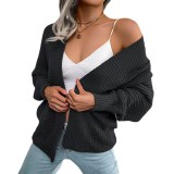 Casual Batwing Long Sleeve Loose Cardigan Knitted Sweater Coat