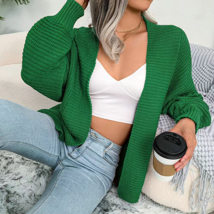 Casual Batwing Long Sleeve Loose Cardigan Knitted Sweater Coat