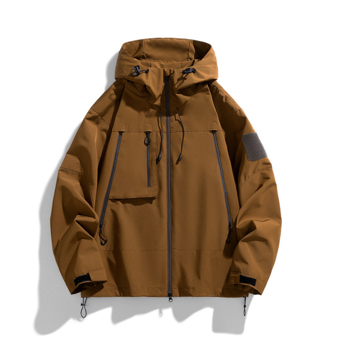 Windproof Waterproof Assault Jacket for Men with Detachable Hood