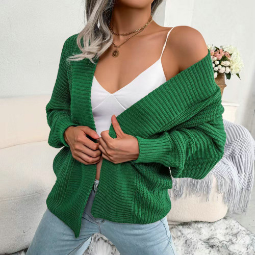 Casual Batwing Long Sleeve Loose Cardigan Knitted Sweater Coat