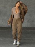 Women's Tight Knit Bodysuit with Zipper Top