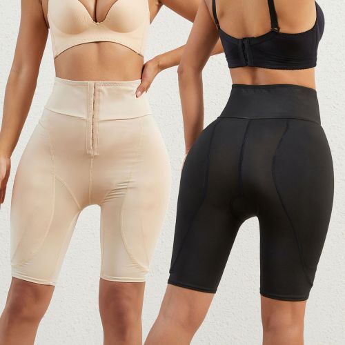 Padded buttocks  and thigh enhancer butt lifting waist and abdomen shaping slimming pants with button closure