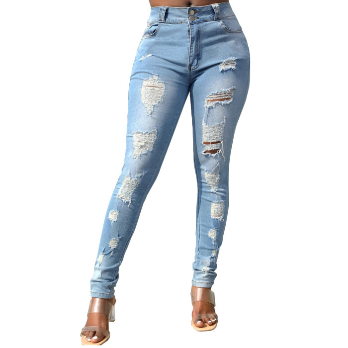 Distressed Women's Stretchy Skinny Jeans