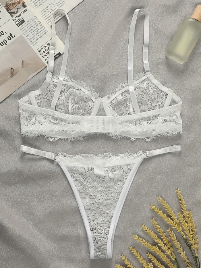 Comfortable Lift-Up French Lace Bra Set