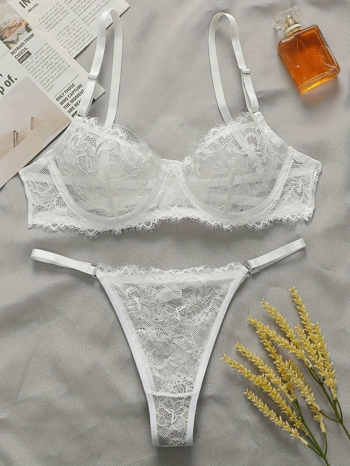 Comfortable Lift-Up French Lace Bra Set