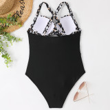 Solid Conservative Multi-color Open Back One-piece Swimsuit