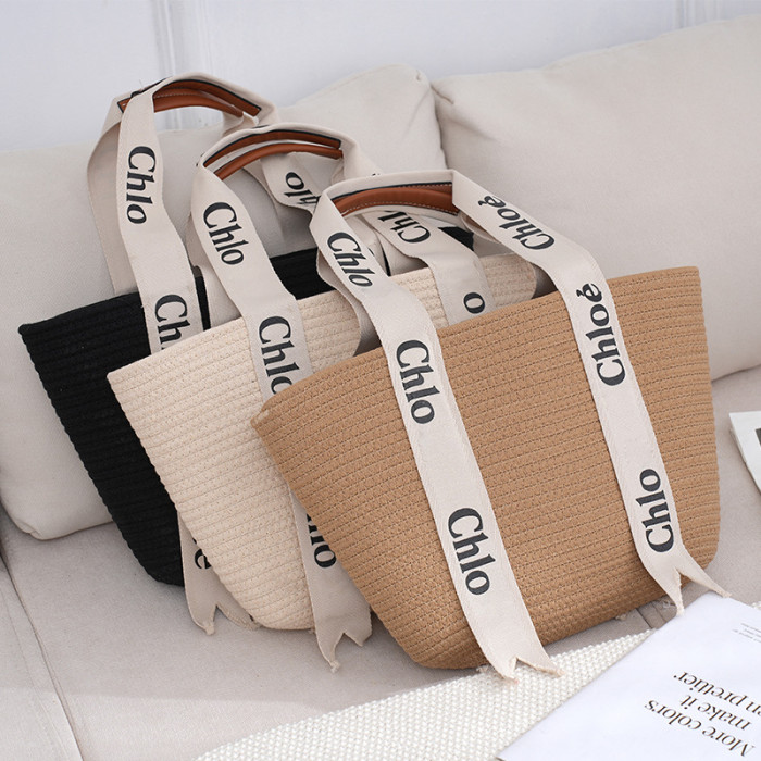 Women's Handbag New Style Tote Bag for Travel Vacation and Beach Cotton Rope Woven Bag