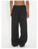Relaxed Straight-Leg Versatile Men's Denim Pants with Elastic Waistband