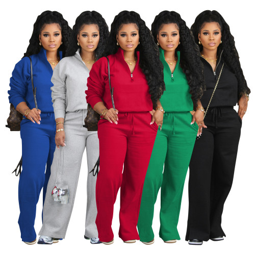 Winter Women's Two-Piece Tracksuit Plush Loose Sportswear