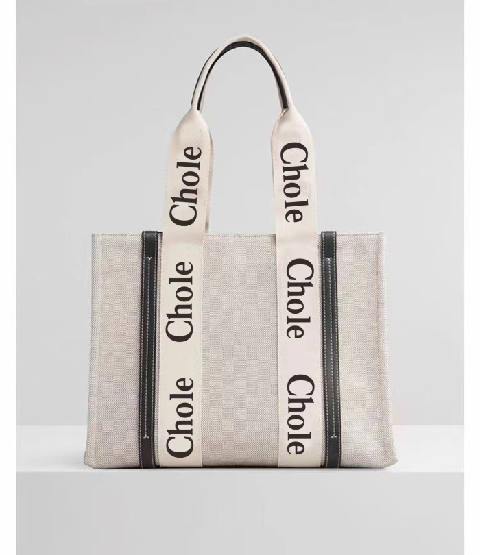Letter Printed Large Capacity Handles Canvas Bag