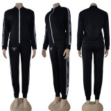 Fashionable Printed Embroidery Two-Piece Activewear Set