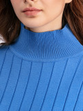 Knit Half-High Collar Sweater Set Solid Color Loose Warm Pullover Two-Piece Set