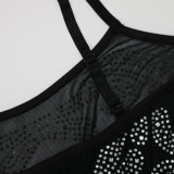 High Side Slit Seductive Sheer Suspender Dress