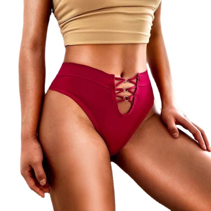 Seamless High-Waisted Comfortable Sexy Hollow Out Fishnet Thong