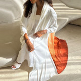 Exquisite Abaya Long Robe with Turkish-inspired Snow Chiffon Pleated Dress Overlay