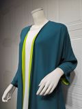 Elegant Dubai-inspired Abaya Coat and Chiffon Dress Set