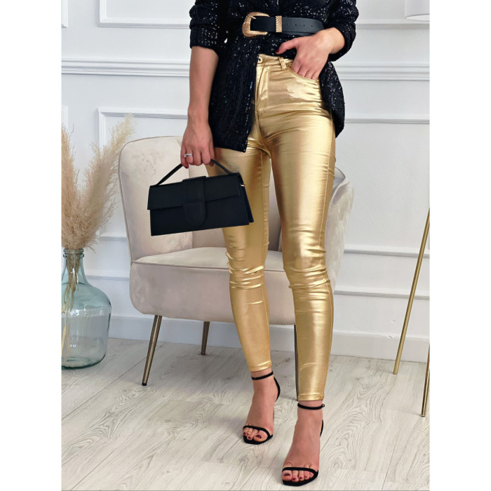 Casual Tight Fitting Pocket Trousers Fashion Women Trousers