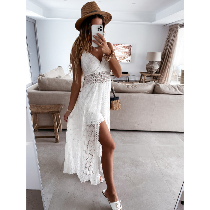 Casual cotton Spliced suspender jumpsuit style skirt rompers women
