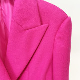 Chic Slim-fit Long Woolen Coat with Butterfly Knot
