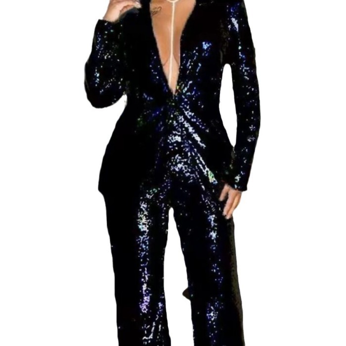 Sparkling Sequin Suit Set for Women