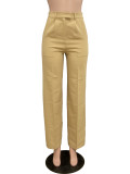 High-Waisted Wide-Leg Casual Pants