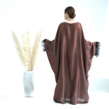 Feather Sleeved Dress Robe