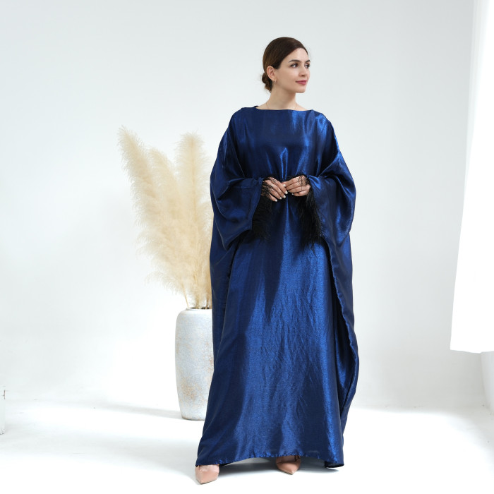 Feather Sleeved Dress Robe