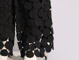 Round tassel hollow embroidery solid color women's street straight casual pants for women
