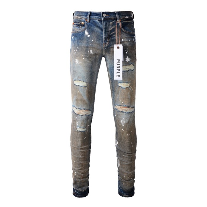 Vintage Style Distressed Denim Jeans