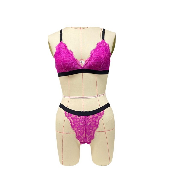 Women's Triangle Cup Lace Sexy Lingerie Set
