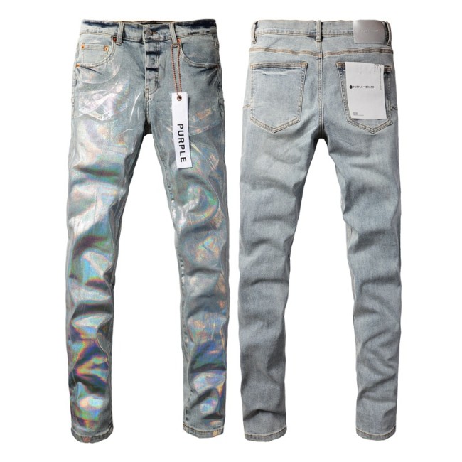 Distressed Silver Coated Jeans