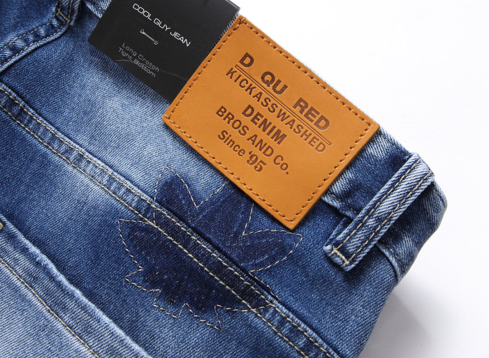 Men's Maple Leaf Patchwork Trendy Slim Fit Jeans